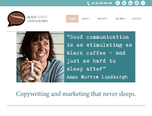 Tablet Screenshot of blackcoffeecommunications.com.au